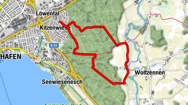 Seewaldweg - Through the green area of the city of Friedrichshafen