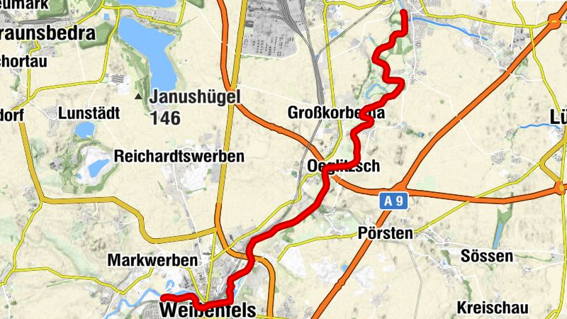 Saale - Etappe 12 am Blauen Band - Von Weißenfels nach Bad Dürrenberg