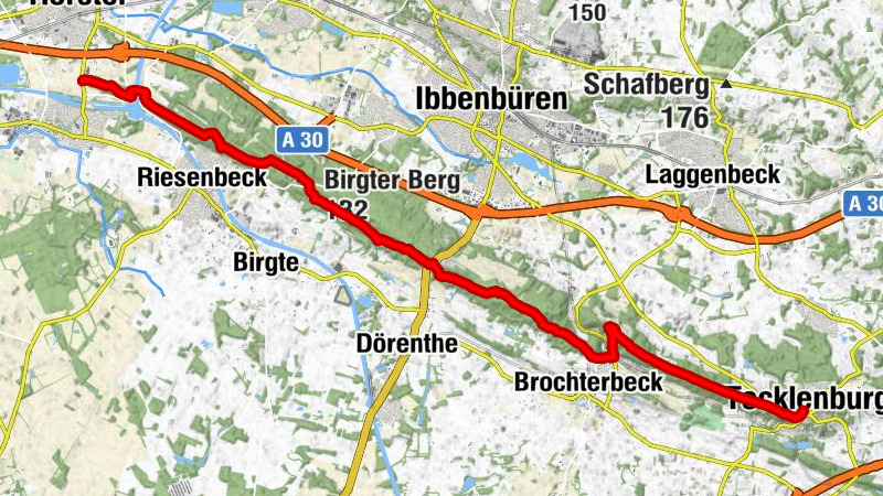 Hermannsweg Etappe 2Hörstel - Tecklenburg