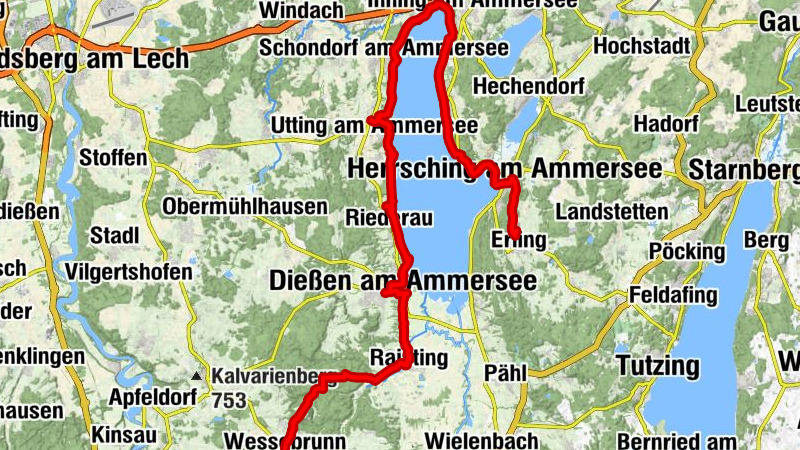 Jakobsweg Etappe 1aA: Herrsching - Wessobrunn (nördlich des Ammersees)