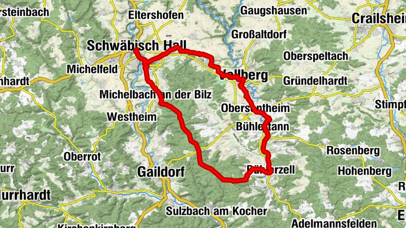 Radrundtour - Durchs Limpurger Land und das Bühlertal