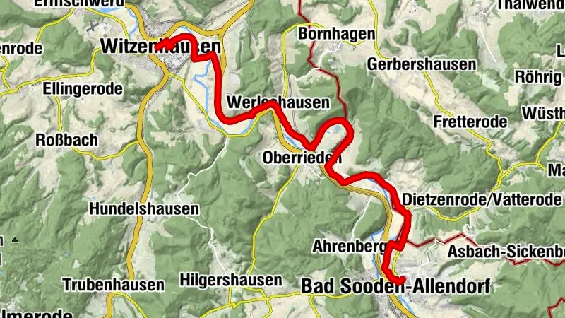 Werratal-Radweg - Abschnitt 5: Von Bad Sooden-Allendorf nach Witzenhausen