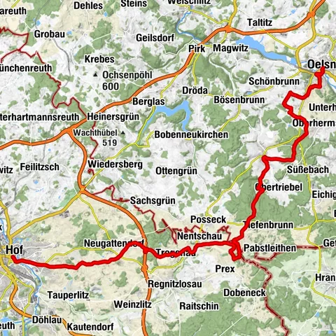 Sächsischer Jakobsweg von Oelsnitz nach Hof