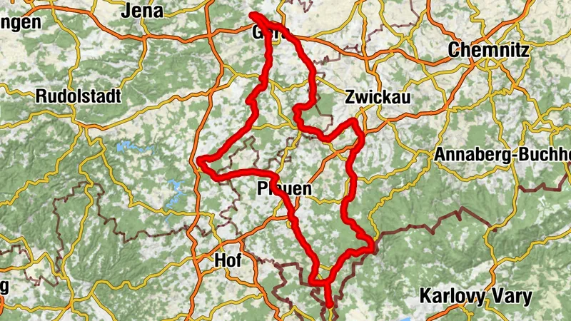 Rennrad-Runde: Vogtland komplett zwischen Gera und Bad Brambach
