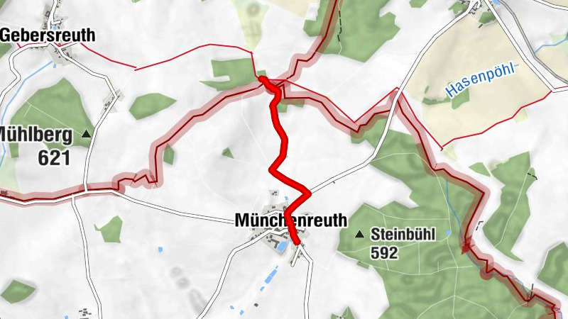 Zuweg Fewo Zollhaus Münchenreuth zum Kammweg Etappe 16
