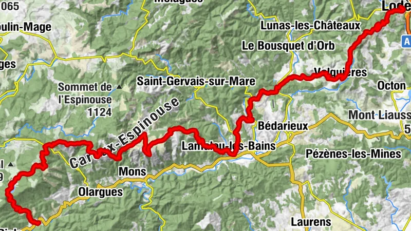 WANDERUNG AUF DEM GR®7 MONTAGNES DU CAROUX, 4 TAGE