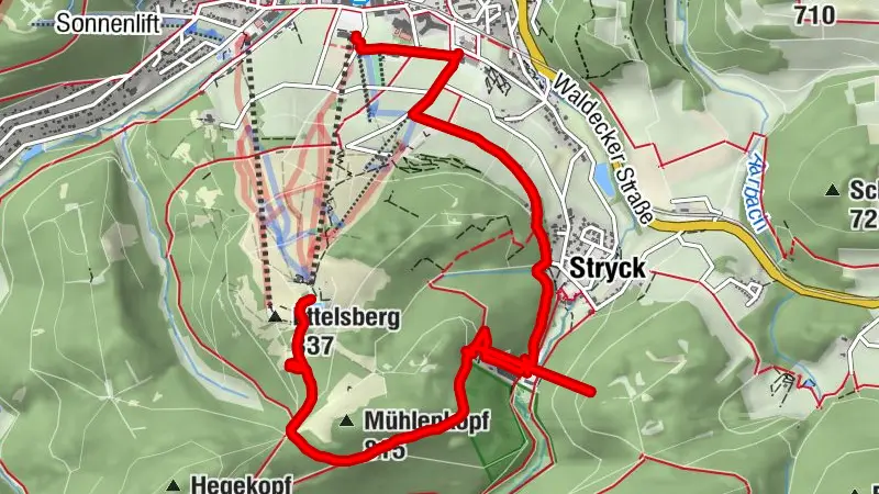 Willingen Ettelsberg von Bergstation über Mühlenkopfschanze/Skywalk zur Talstation