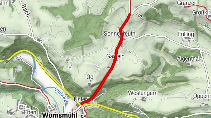 Rennrad-Anstieg: Nach Sonnenreuth