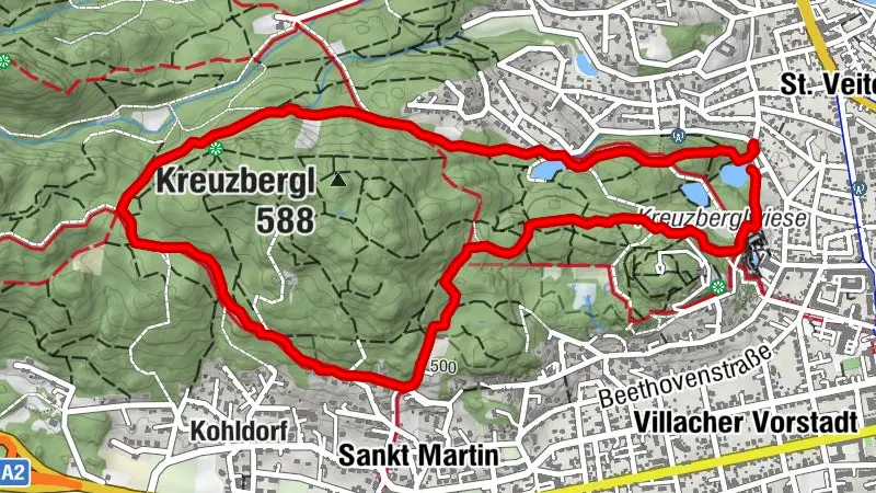 Klagenfurt, Kreuzberg Route K2