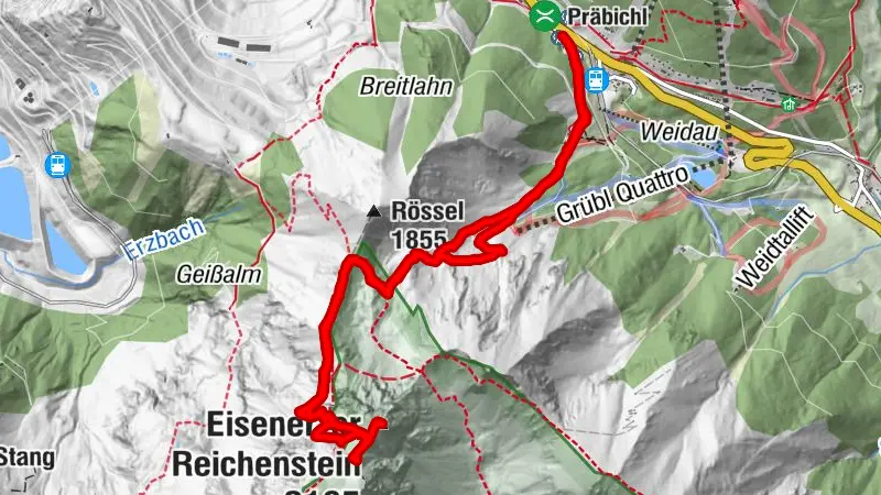 Aussichtsreiche Rundtour auf dem Nord-Süd-Weitwanderweg 05 von Präbichl nach Eisenerzer Reichenstein