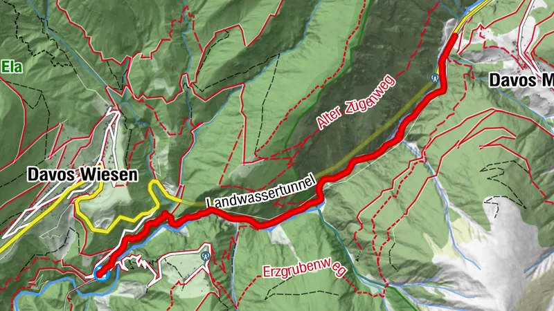 Davos Monstein - Zügenschlucht - Davos Wiesen