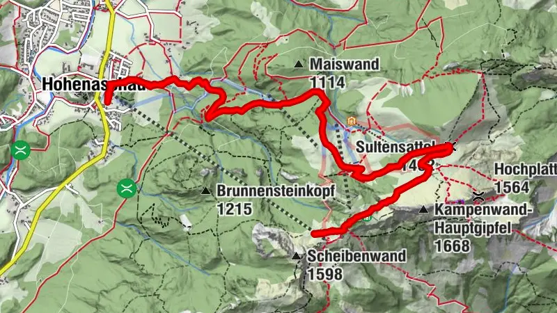 Von der Talstation der Kampenwandseilbahn zur Möslarnalm