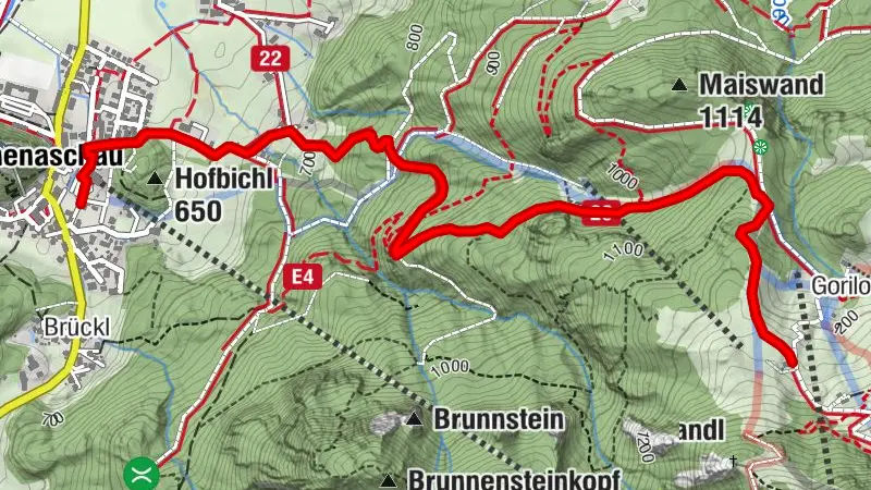 Von der Talstation der Kampenwandseilbahn zur Gorialm