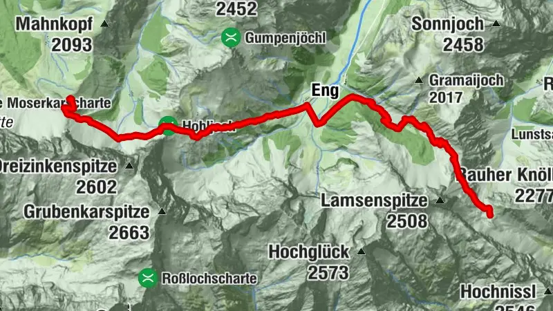 Adlerweg-Etappe 09: Lamsenjochhütte – Falkenhütte