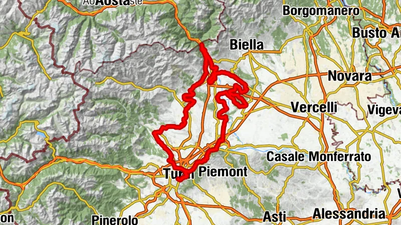 Radtourismusring nördlich von Turin