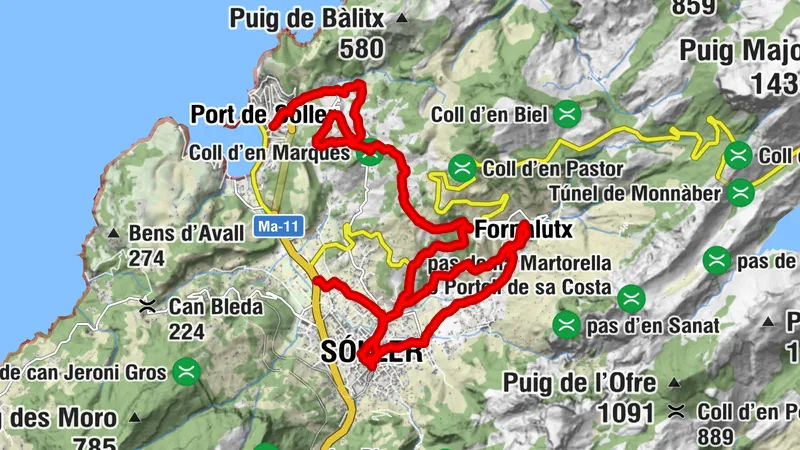 From Port de Soller to Soller and Fornalutx, Binibassi and back to Soller