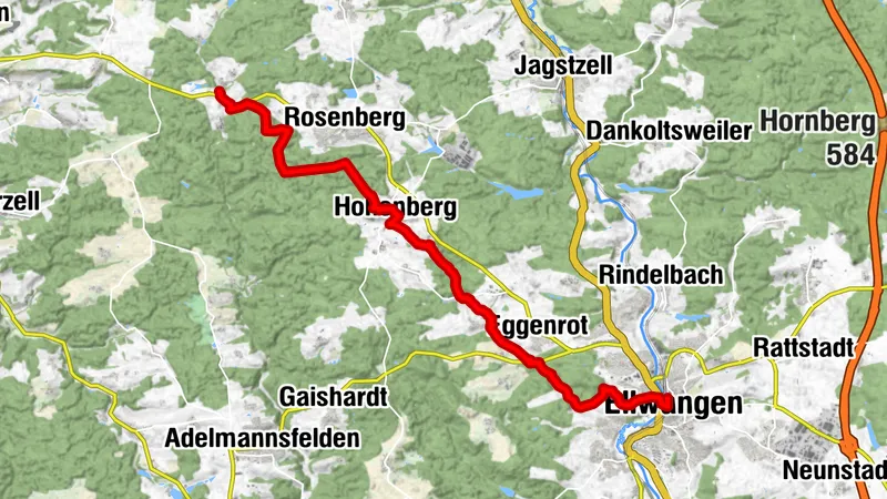 Kocher-Jagst-Trail: Bühlersteig 1. Etappe - Über den Hohenberg