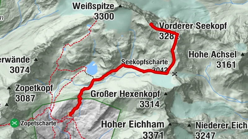 Hinterer Seekopf 3.234m & Vorderer Seekopf 3.283m