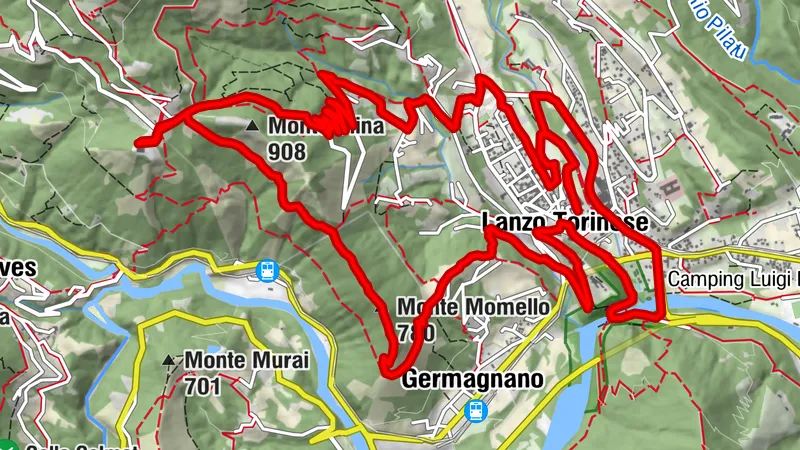 LANZO TORINESE Rundweg mit Panoramablick