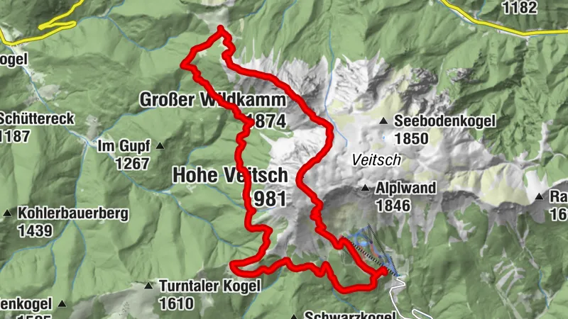 Rundwanderung über die Hohe Veitsch, den Wildkamm und die Sohlenalm