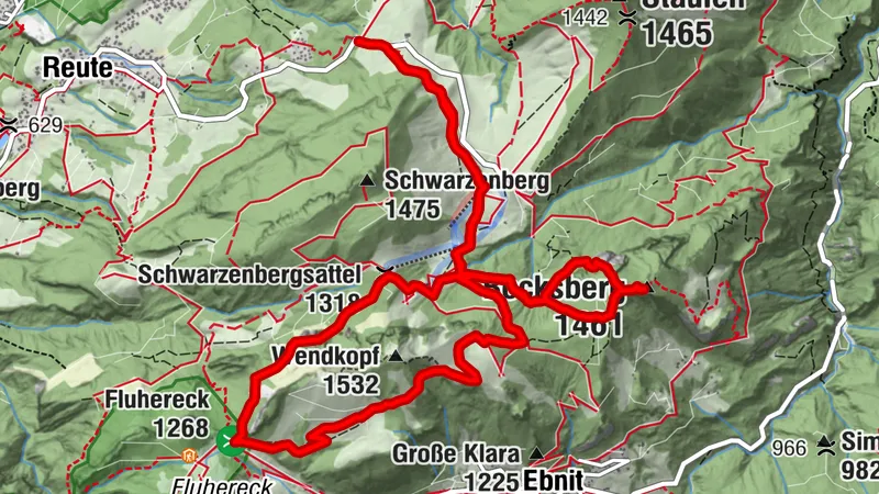 Emsreute - Schuttannen - Großer Löwenzahn - Fluhereck - Blocksberg