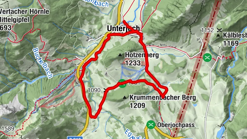 Unterjoch-Wasserfall– Panoramaweg Allgäu Runde von Unterjoch