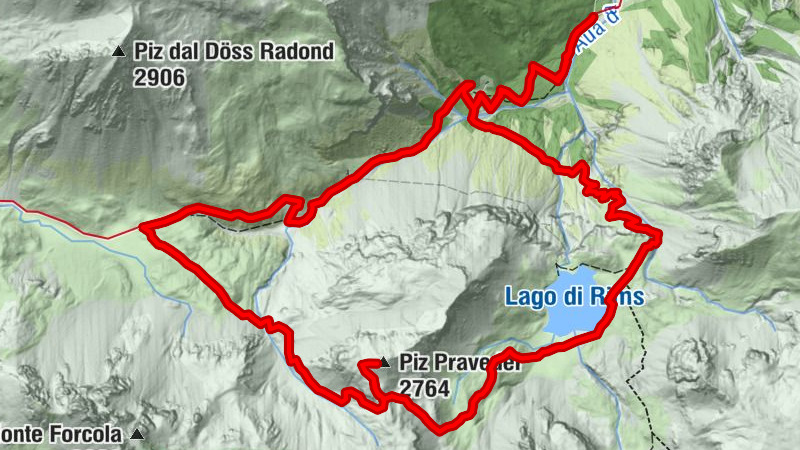 Sta.Maria, Prà da Vau - Lai da Rims - Alp Sot - Prà da Vau