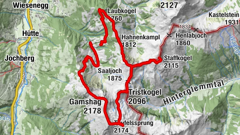 Schützenkogel kleiner Schütz Gamshag Teufelssprung Mittagskogel Tristkogel Saalkogel Staffkogel Rauber Laubkogel