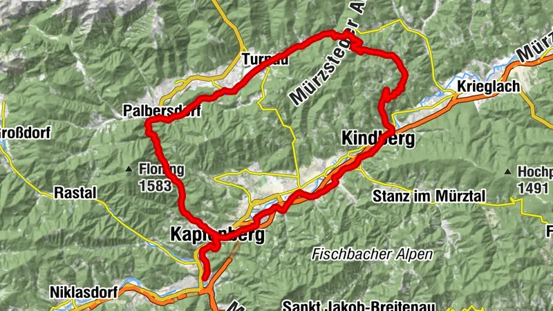 Graveln von Stahl zu Schotter: von Bruck an der Mur über Turnau und Pretalsattel ins Mürztal