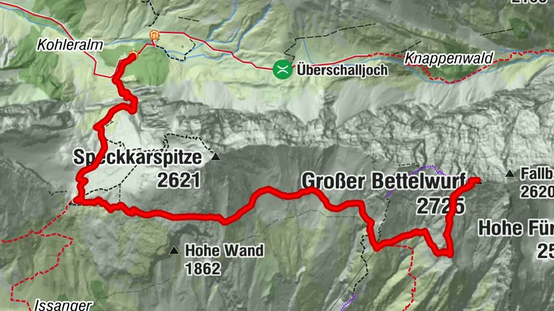 Karwendel Höhenweg - Gehrichtung Reith-Scharnitz (Etappe 5): Bettelwurfhütte - Hallerangerhaus