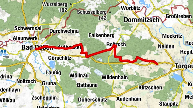 Lutherweg Sachsen von Bad Düben nach Dreiheide
