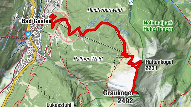 Hüttenkogel - Graukogel von der Talstation