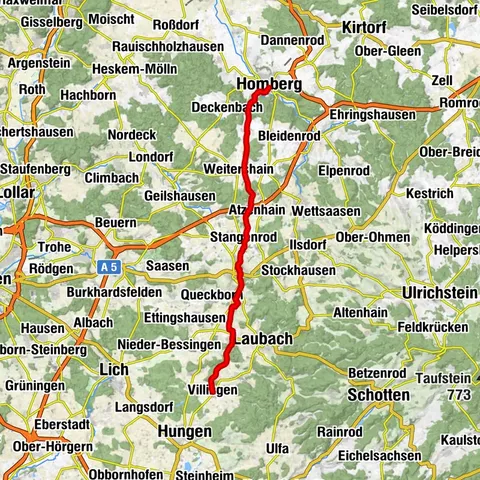 Homberg (Ohm) nach Villingen