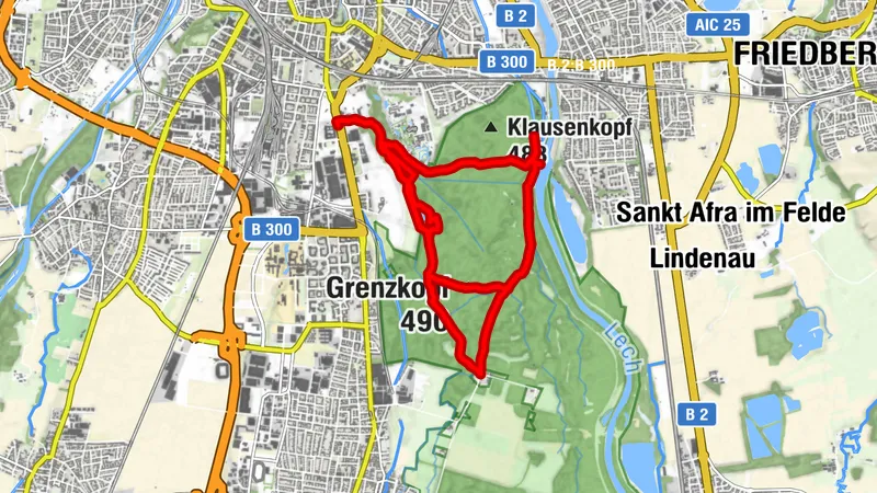 Augsburg - Grenzkopf - Siebenbrunn - Galgenablass