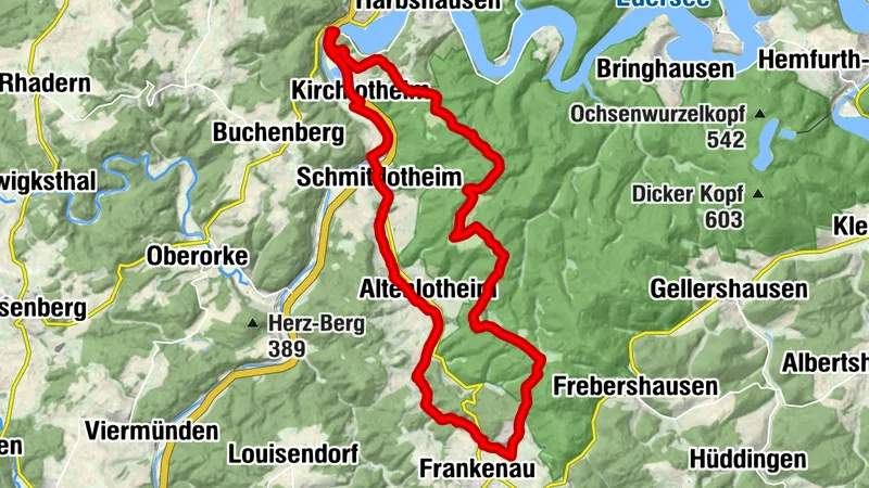 Edersee-Radrundweg 2 (ER2) - Erlebnis Frankenauer Flur und Nationalpark Kellerwald-Edersee