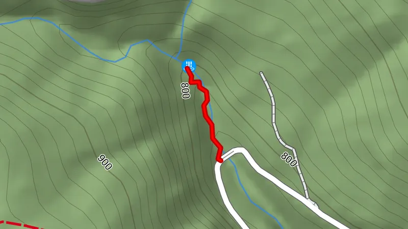 Zur Cascade Bravone bei Pianello / Vers la cascade Bravone à Pianello