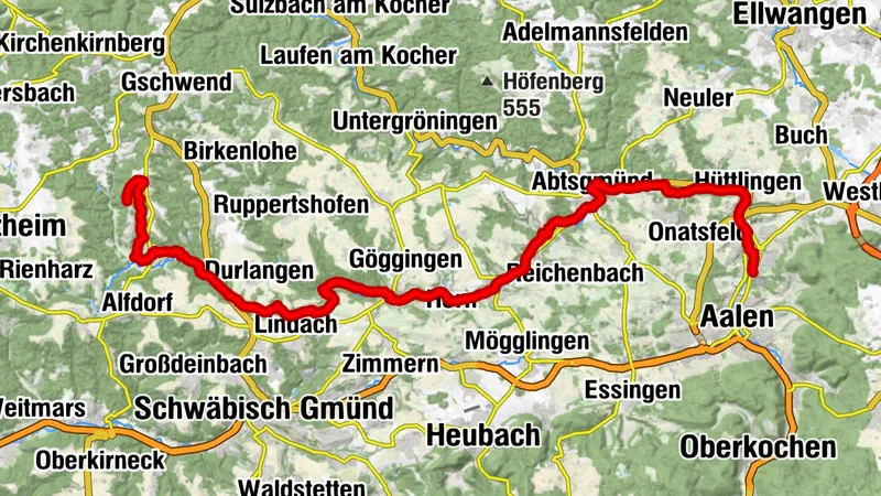 Vom Gellbach über das Leintal zum Kocher