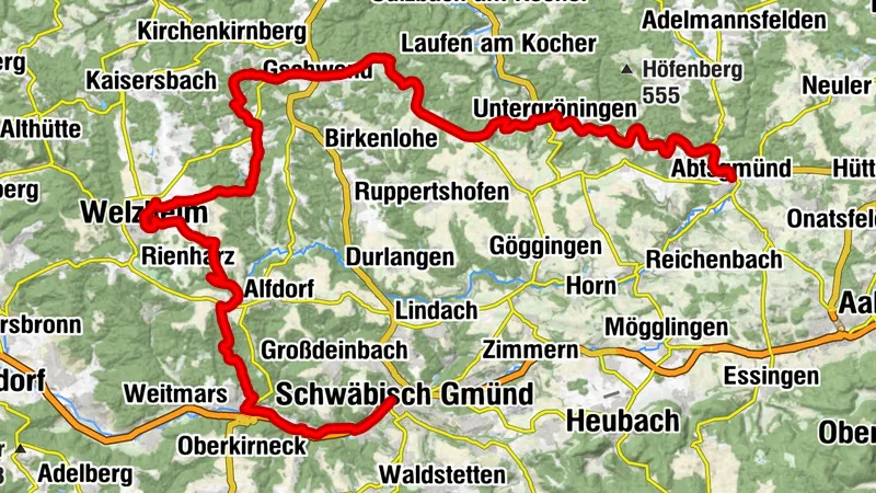 Ostalb-Radrunde - Etappe 5 - Abtsgmünd-Schwäbisch Gmünd