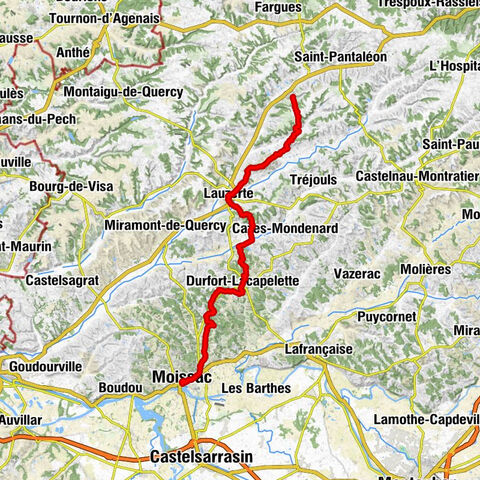 Jakobsweg Frankreich von Montcuq nach Moissac