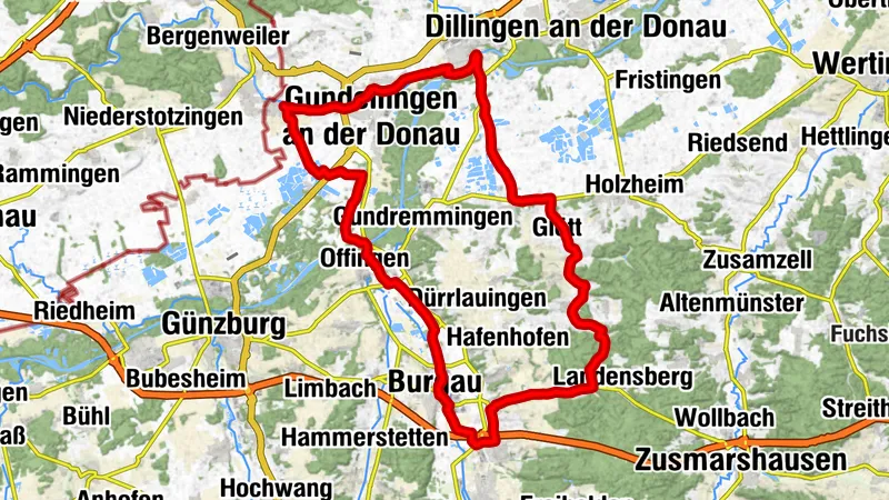 Radtour von Bächingen zum Mittagstisch und Café 4- 61,3 km, 126 hm