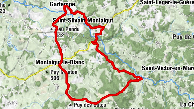 Montaigut-le-Blanc / Saint-Silvain-Montaigut (boucle locale 7)
