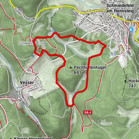 Rundwanderung - Schwarze-Beers-Weg - Schmiedefeld am Rennsteig - Vessertal