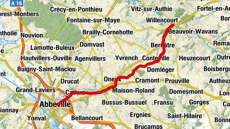 Parcours VTC - La traverse du Ponthieu