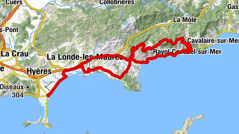 Hyeres port Bormes Rte des cretes