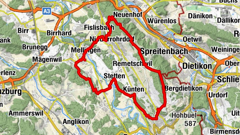 Mellingen Rundtour um den Heitersberg
