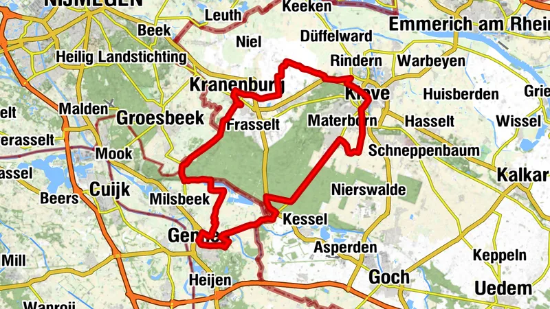Route 54 Niederrhein: Kranenburg - Gennep - Kleve - Kranenburg