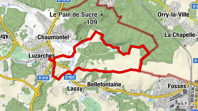Circuit VTT Château d'Hérivaux : Eglise de Luzarches