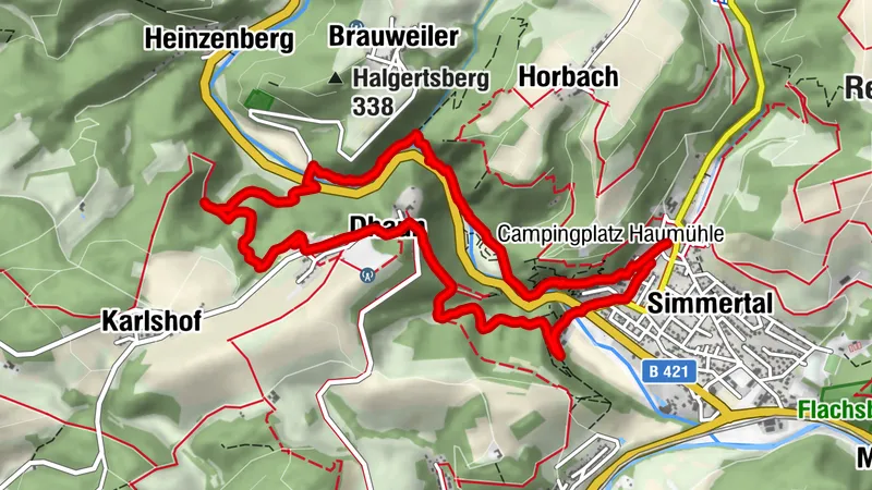 Simmertal , Schloss Dhaun , Kellenbachtal