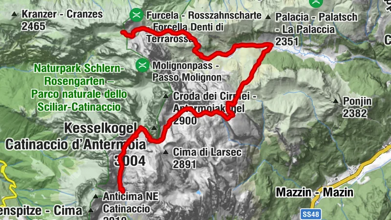 Vajolethütte-Antermoia-Tierser Alpl