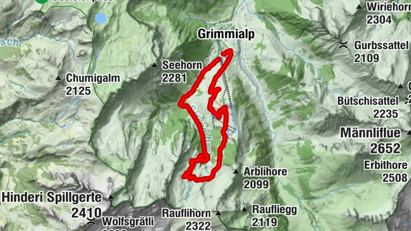 Rundwanderung zur Grimmialp-rote QuelleOberland/Schweiz